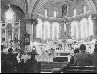 Interior of second church - 1948.jpg Interior of second church - 1948.jpg